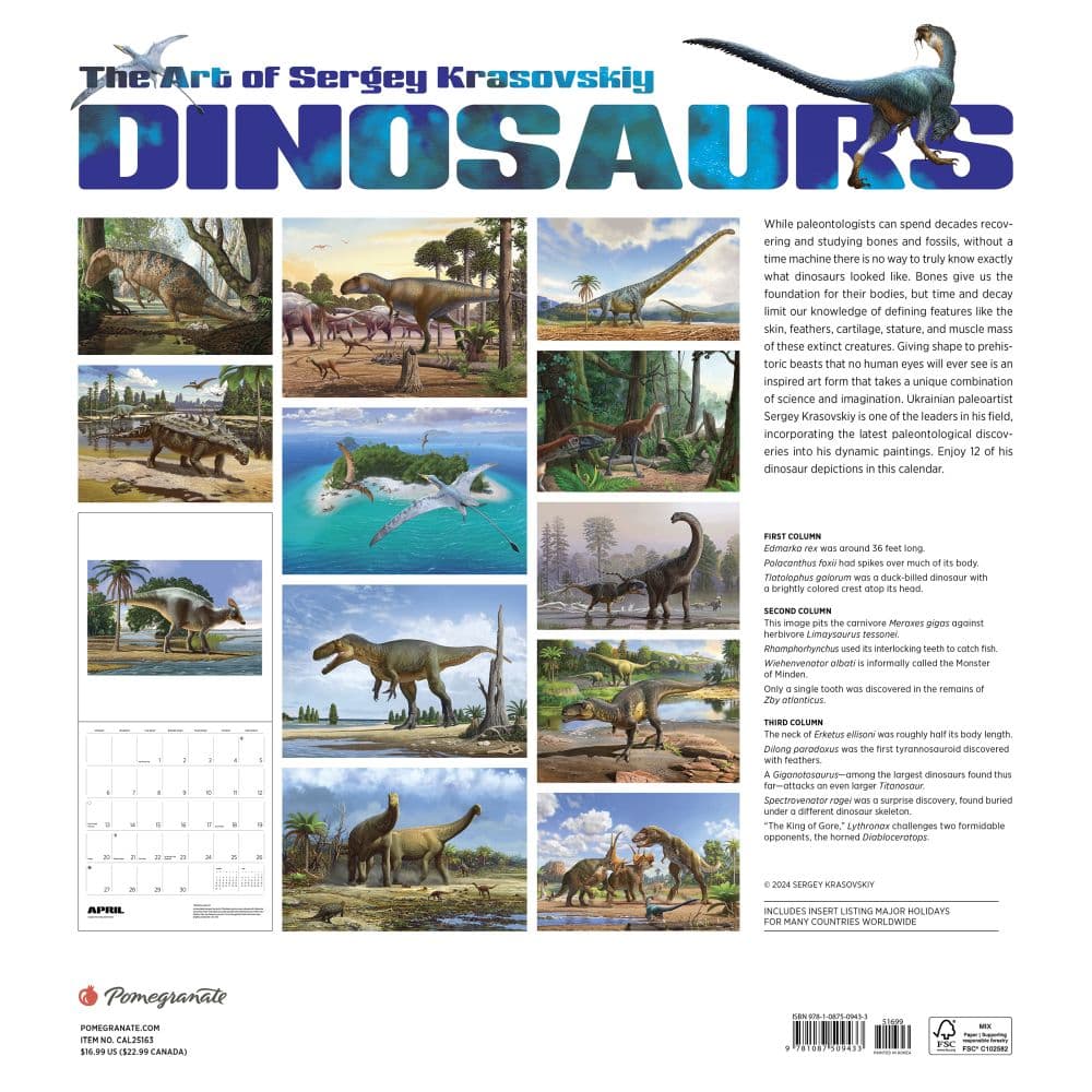 Dinosaurs Art 2025 Wall Calendar First Alternate Image width="1000" height="1000"