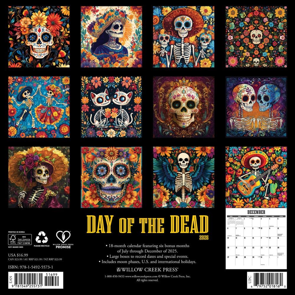 Day of the Dead 2026 Wall Calendar First Alternate Image
