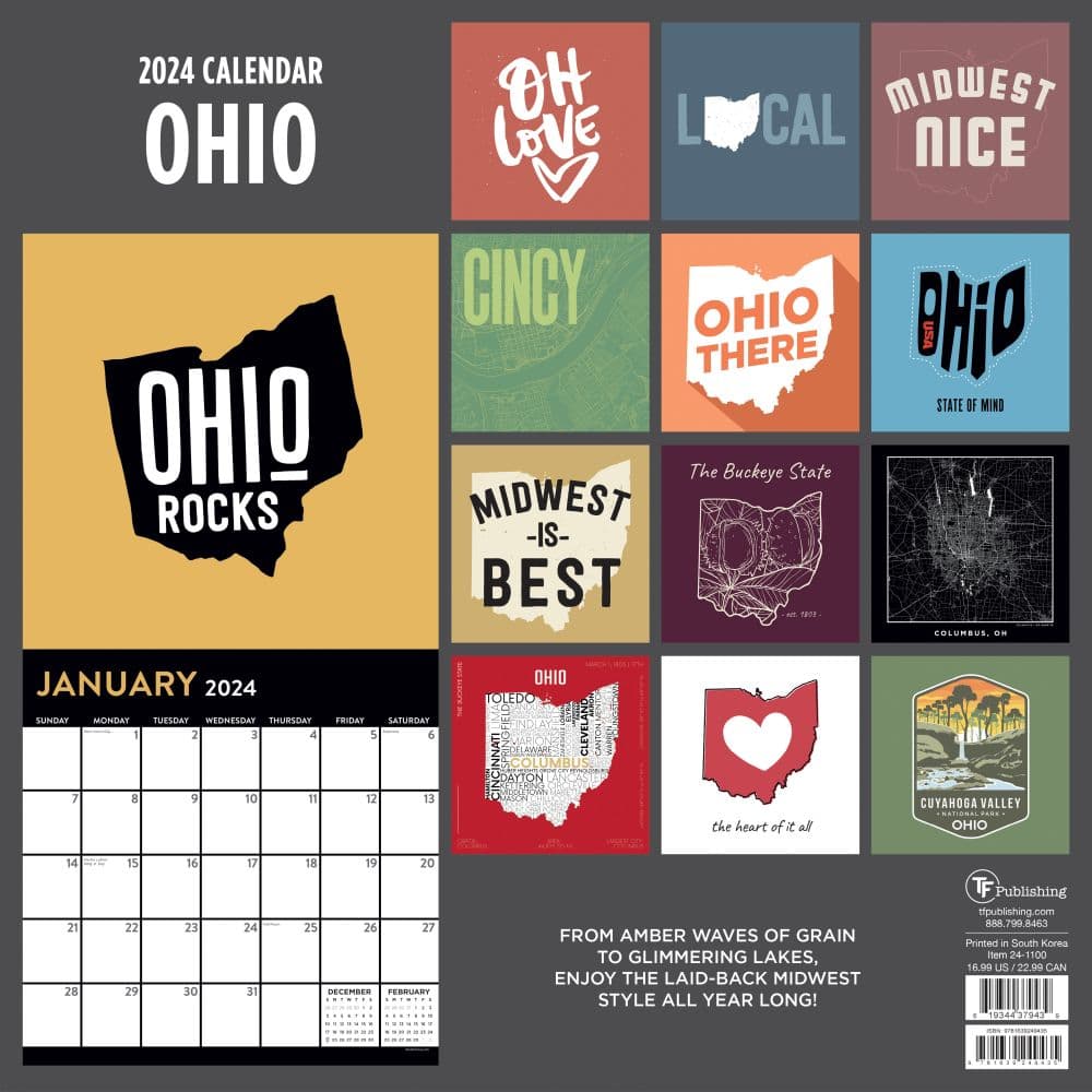 Home Ohio 2025 Wall Calendar