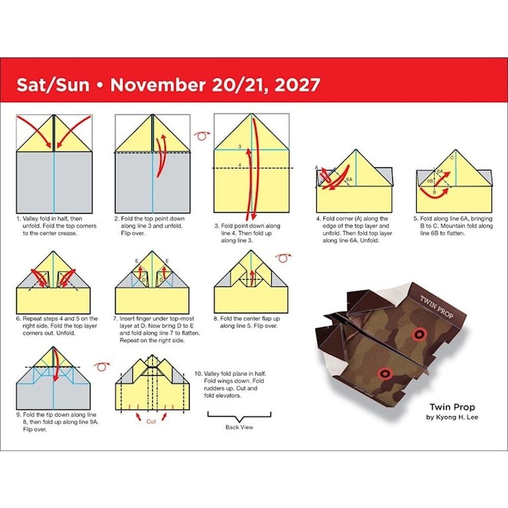 Paper Airplane 2027 Desk Calendar Sixth  Alternate Image