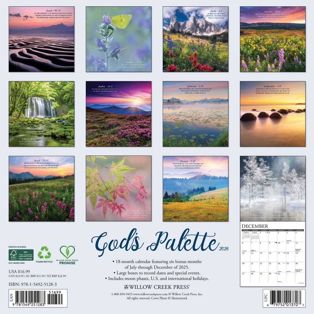 Gods Palette 2026 Wall Calendar First Alternate Image