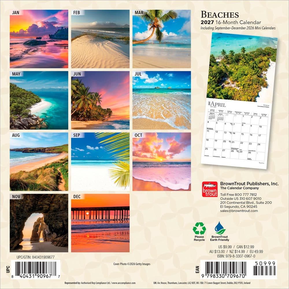 Beaches 2027 Mini Wall Calendar First Alternate Image