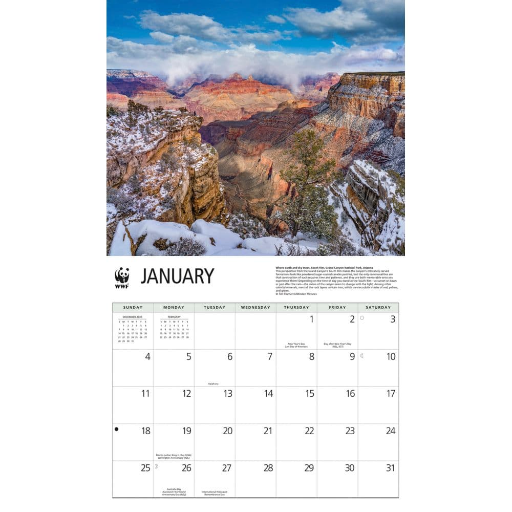 National Parks WWF 2026 Wall Calendar Second Alternate Image