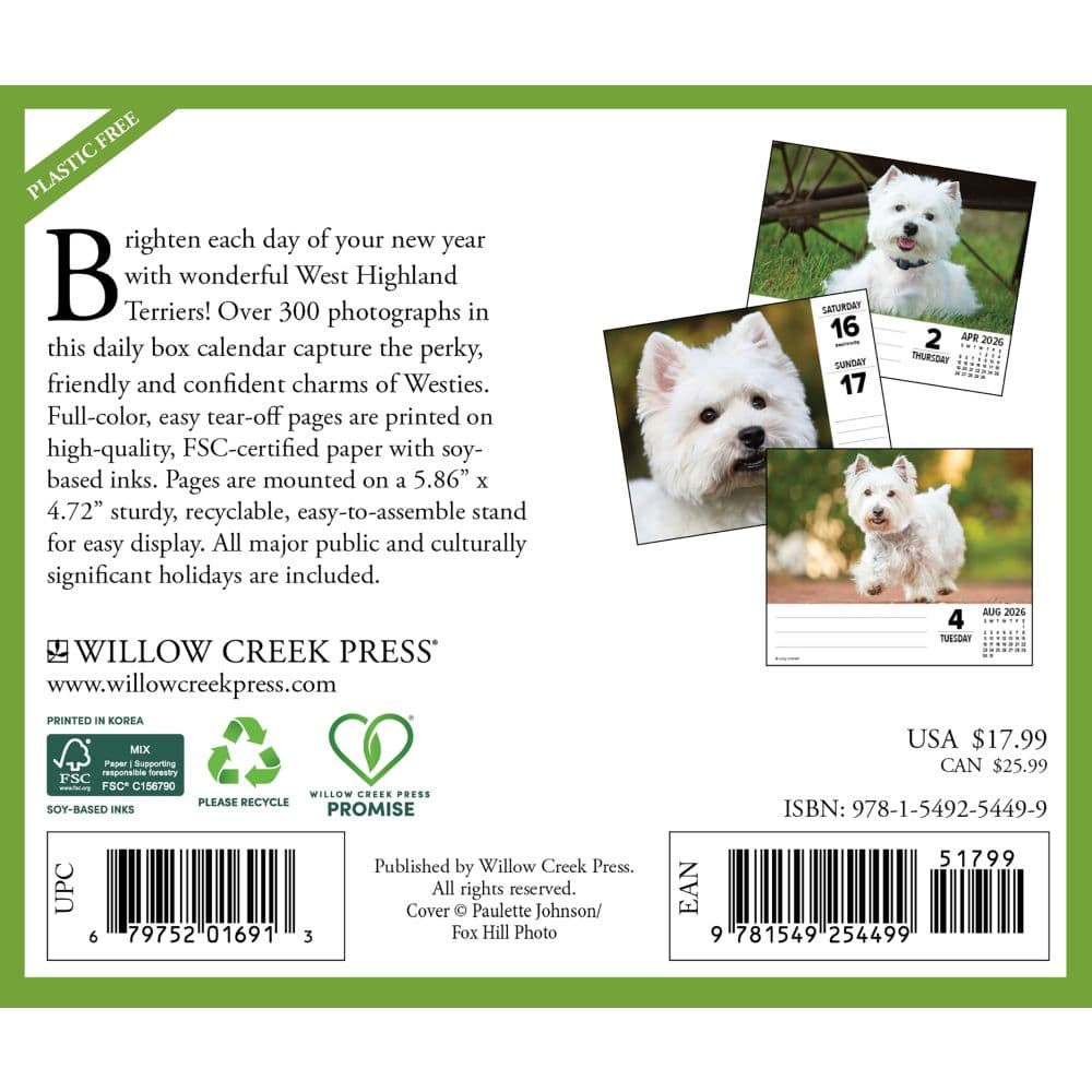 Just Westies 2026 Desk Calendar First Alternate Image