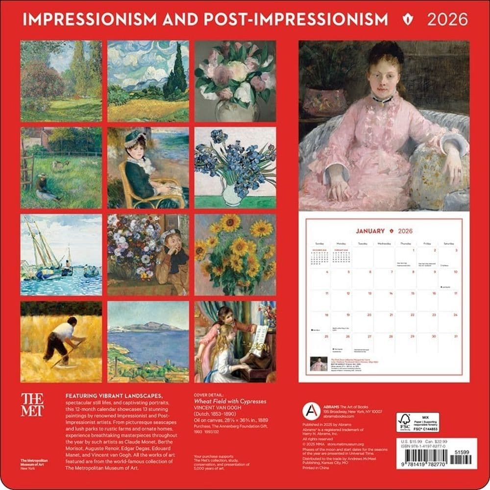 Impressionist Blooms 2026 Wall Calendar First Alternate Image