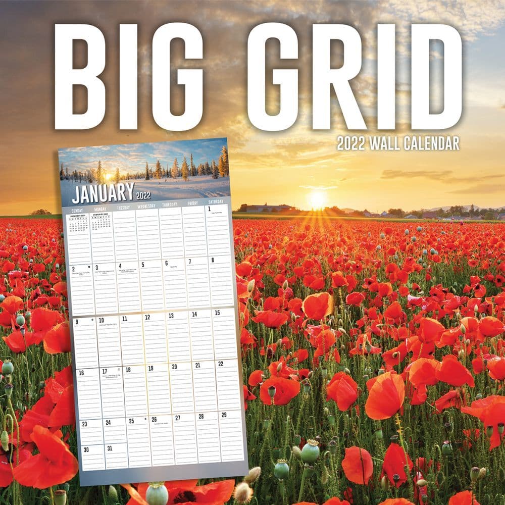 Big Grid Calendar 2022 Wall Calendar - Calendars.com