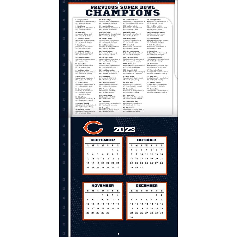 Chicago Bears 2024 Wall Calendar