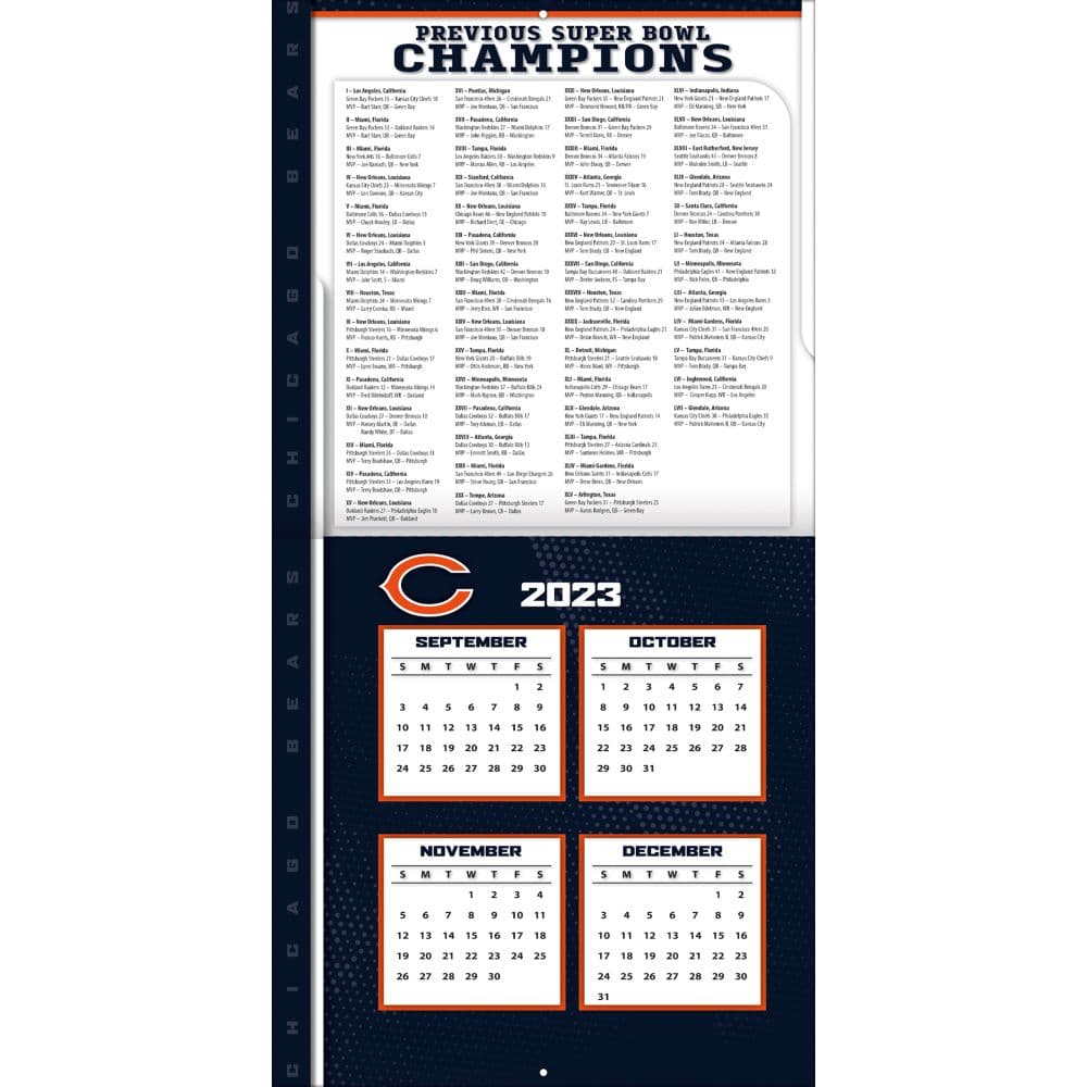 : Chicago Bears 2022 Wall Calendar: 9781469385792: Sports &  Outdoors