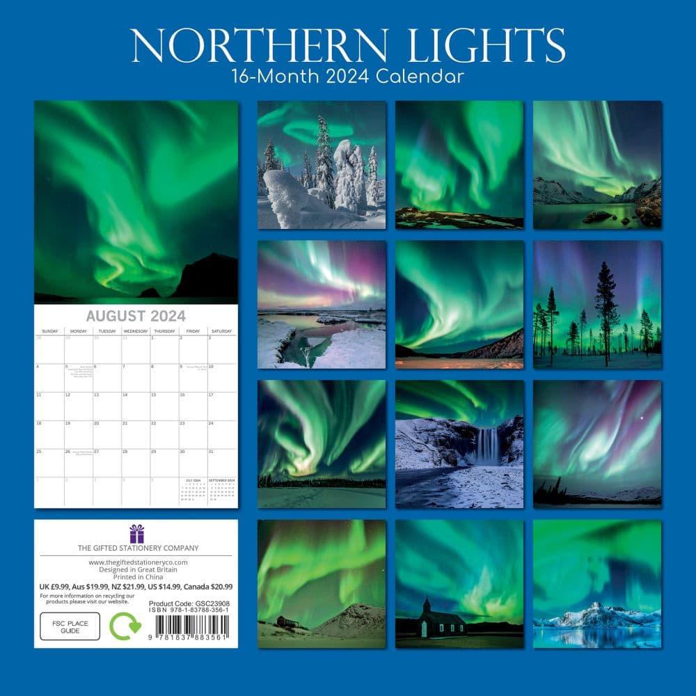 Northern Lights 2024 Wall Calendar