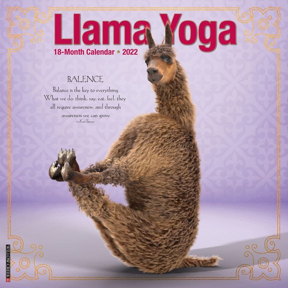 Llama Yoga 2022 Wall Calendar - Calendars.com