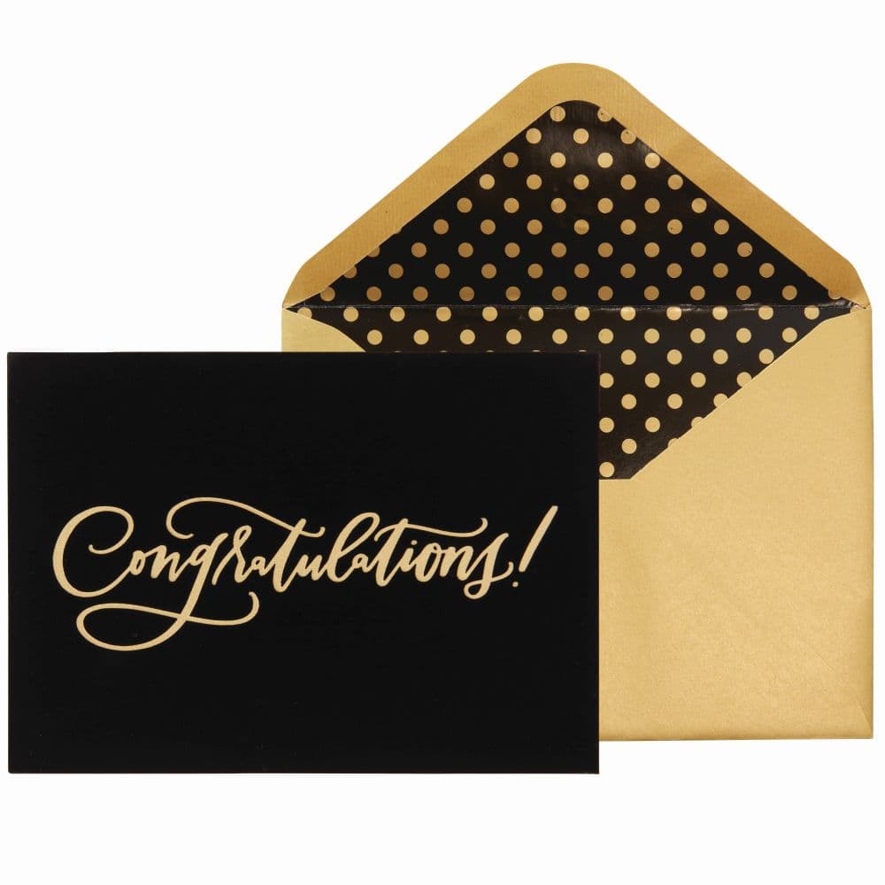 Gold Lettering / Black Flocking Congratulations Card Main Product Image width=&quot;1000&quot; height=&quot;1000&quot;