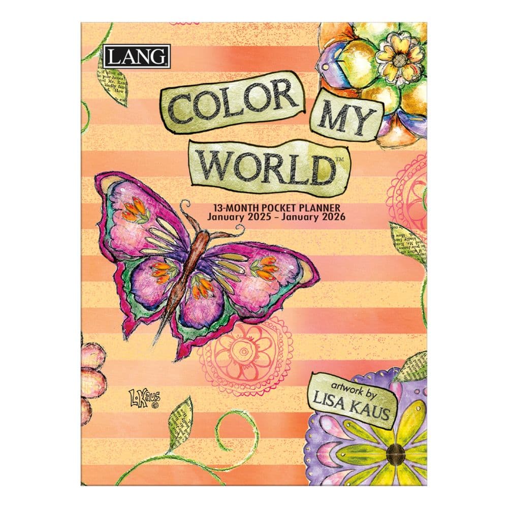 Color My World 2025 Monthly Pocket Planner by Lisa Kaus_Main Image