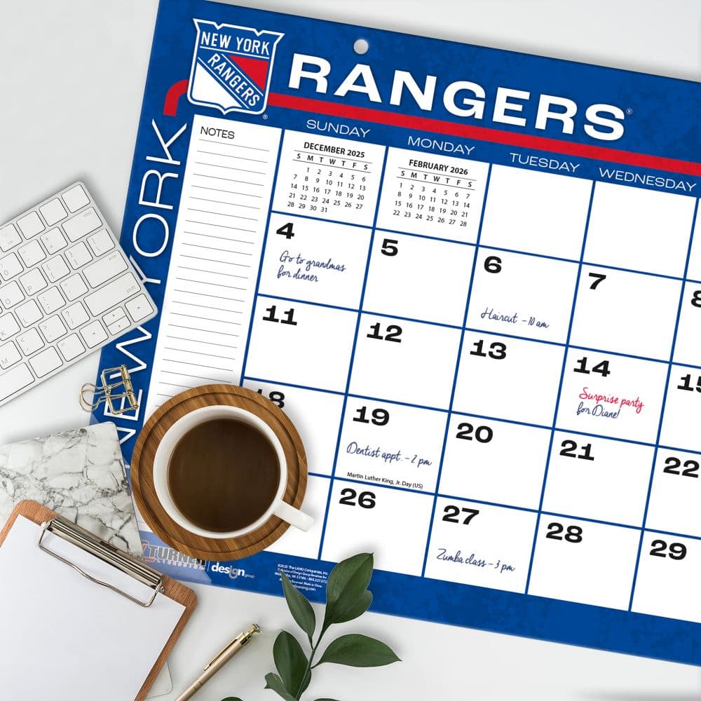 NHL New York Rangers Small 2026 Desk Pad 
Second Alternate Image