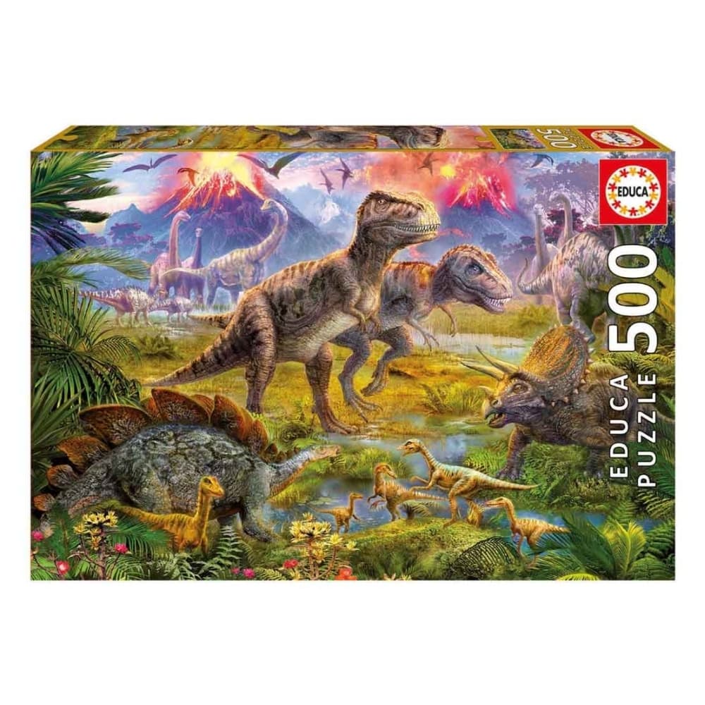 Dinosaur Gathering 500 Piece Puzzle Main Image