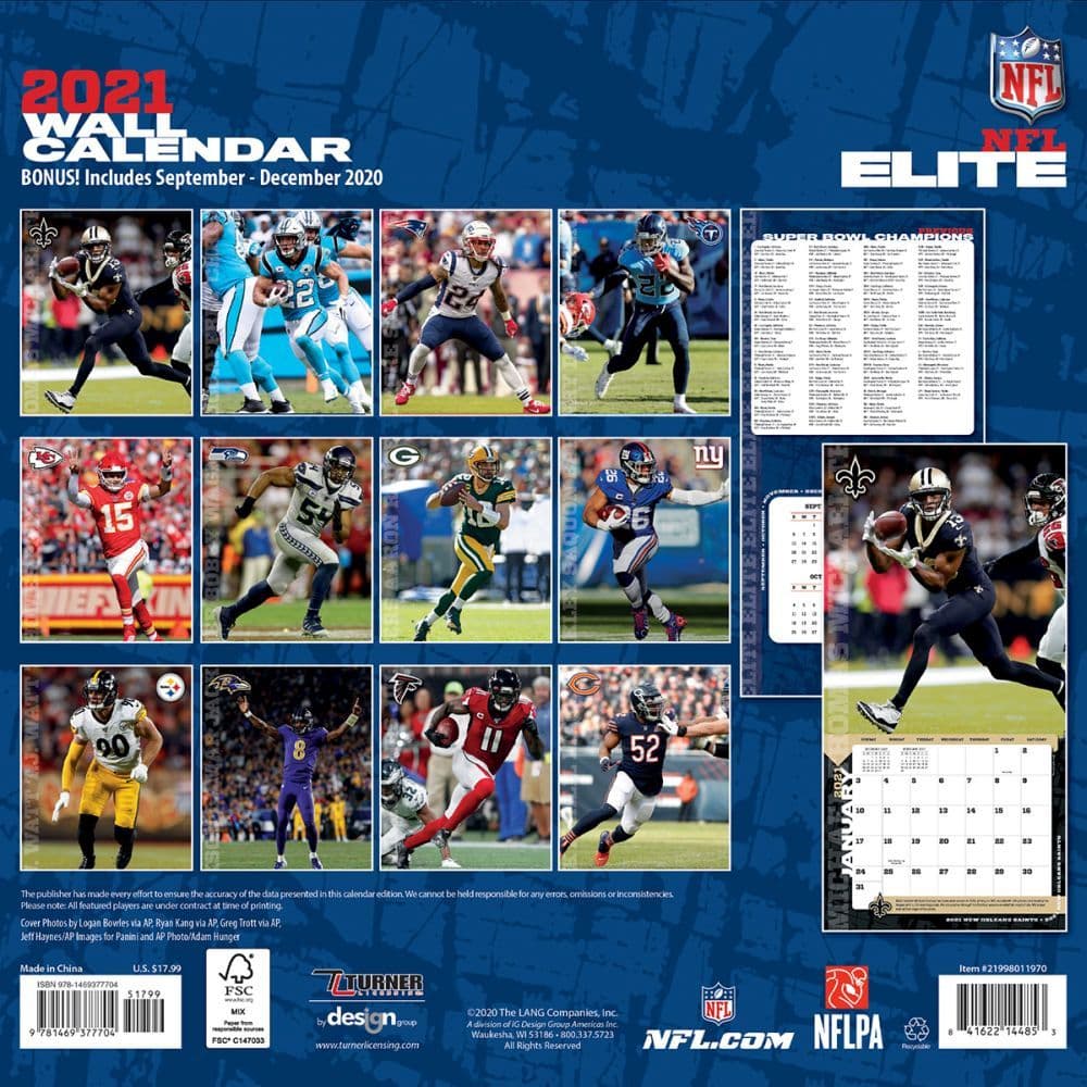 NFL All Stars Wall Calendar