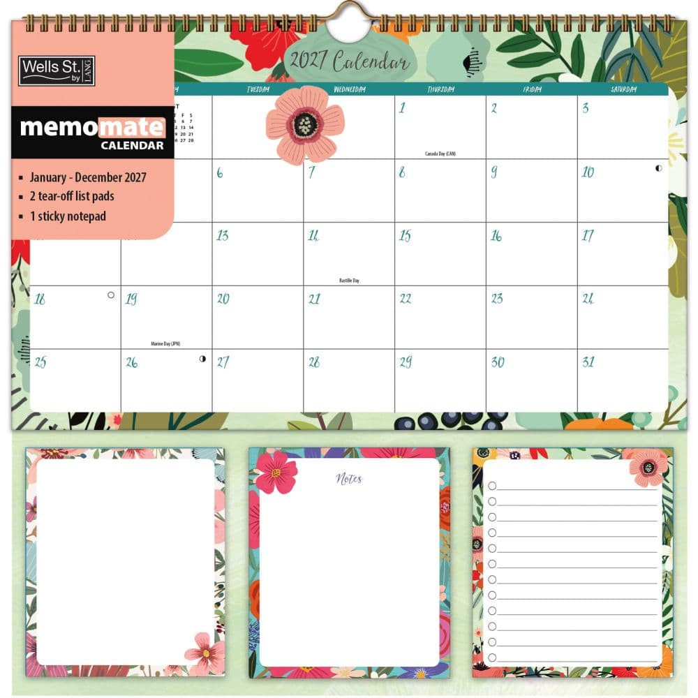 Shine Within MemoMate 2027 Spiral Calendar by Mia Charro