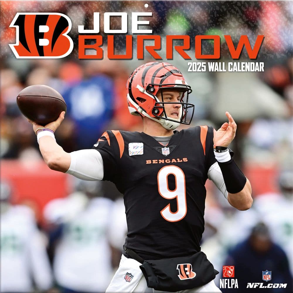 NFL Cincinnati Bengals Joe Burrow 2025 Wall Calendar Main Image