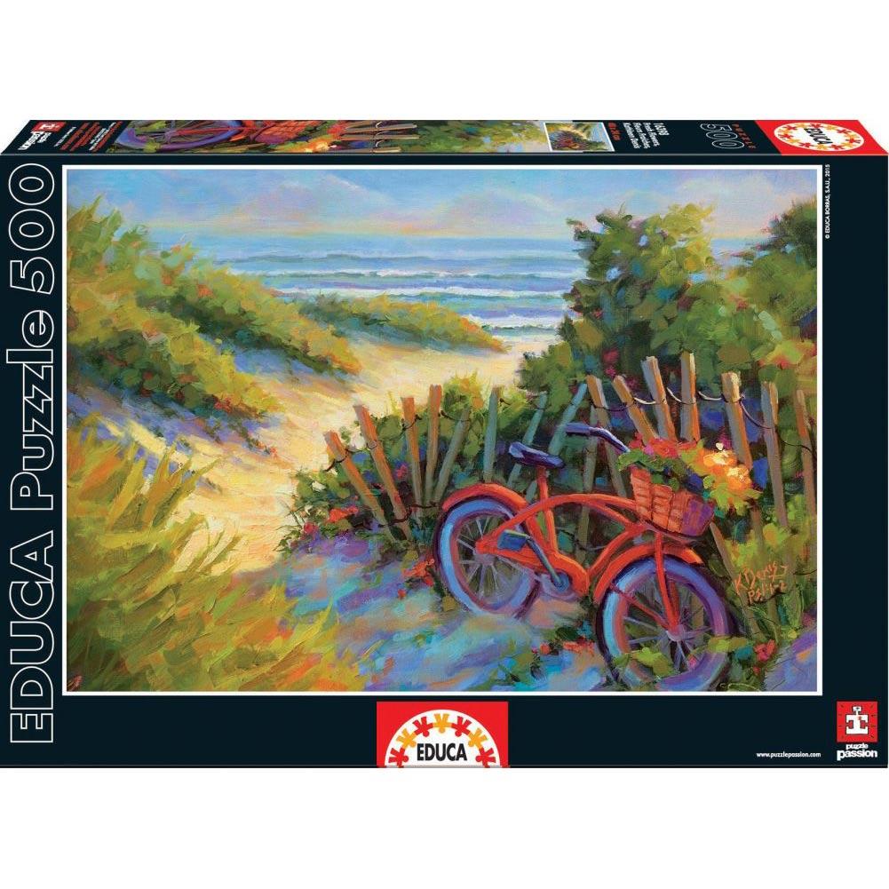 Red Beach Bike 500 Piece Puzzle Main Image
