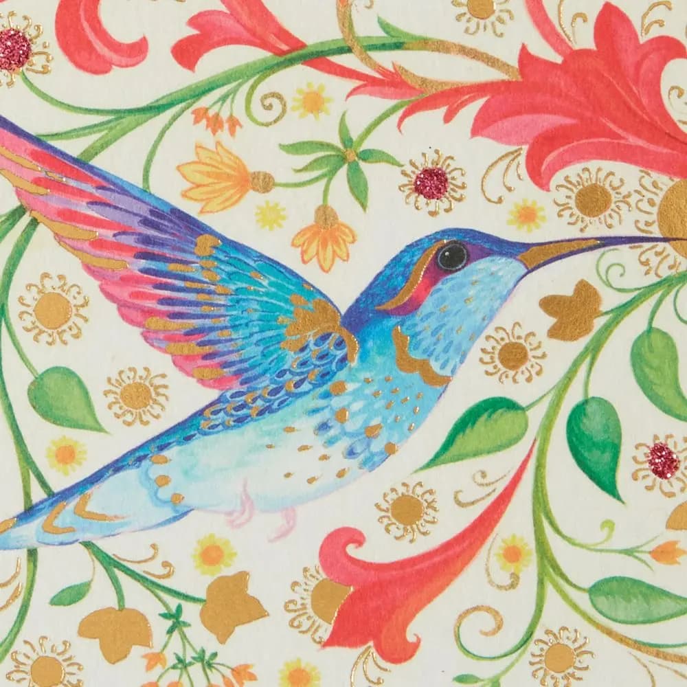 Ornate Hummingbird Mother&#39;s Day Card close up