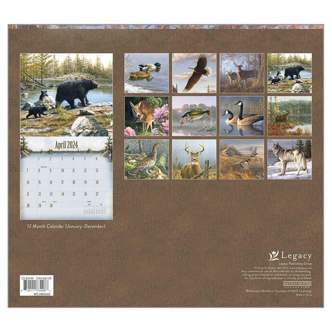 Wildlife Hautman 2024 Wall Calendar