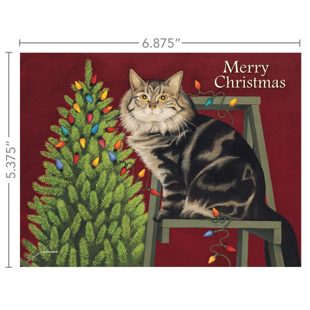 Stringing Lights Boxed Christmas Cards by Lowell Herrero Fourth Alternate Image