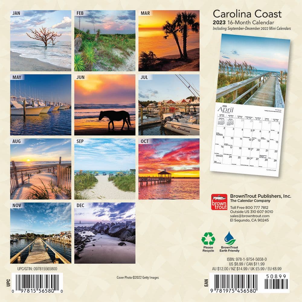 Carolina Coast 2023 Mini Wall Calendar