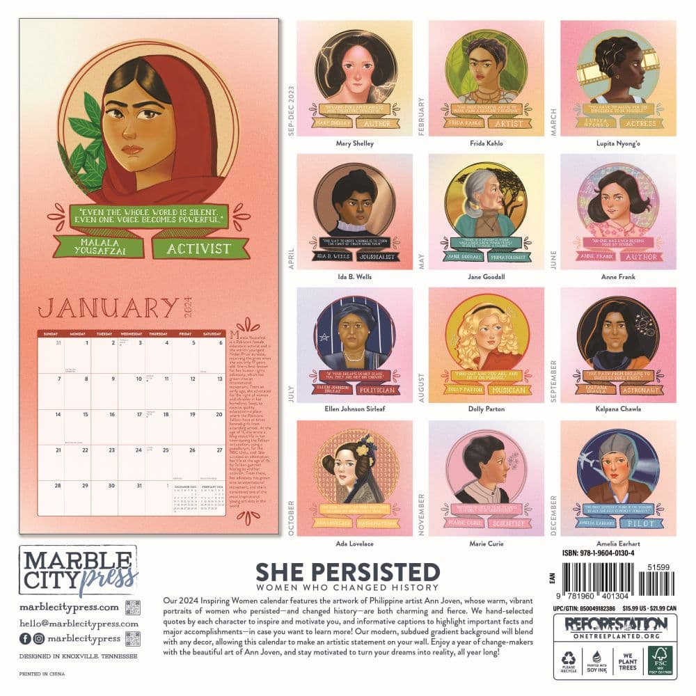 Women Who Changed History 2024 Wall Calendar