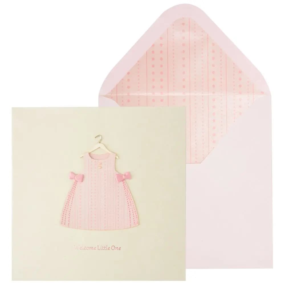 Classic Girl Outfit New Baby Card