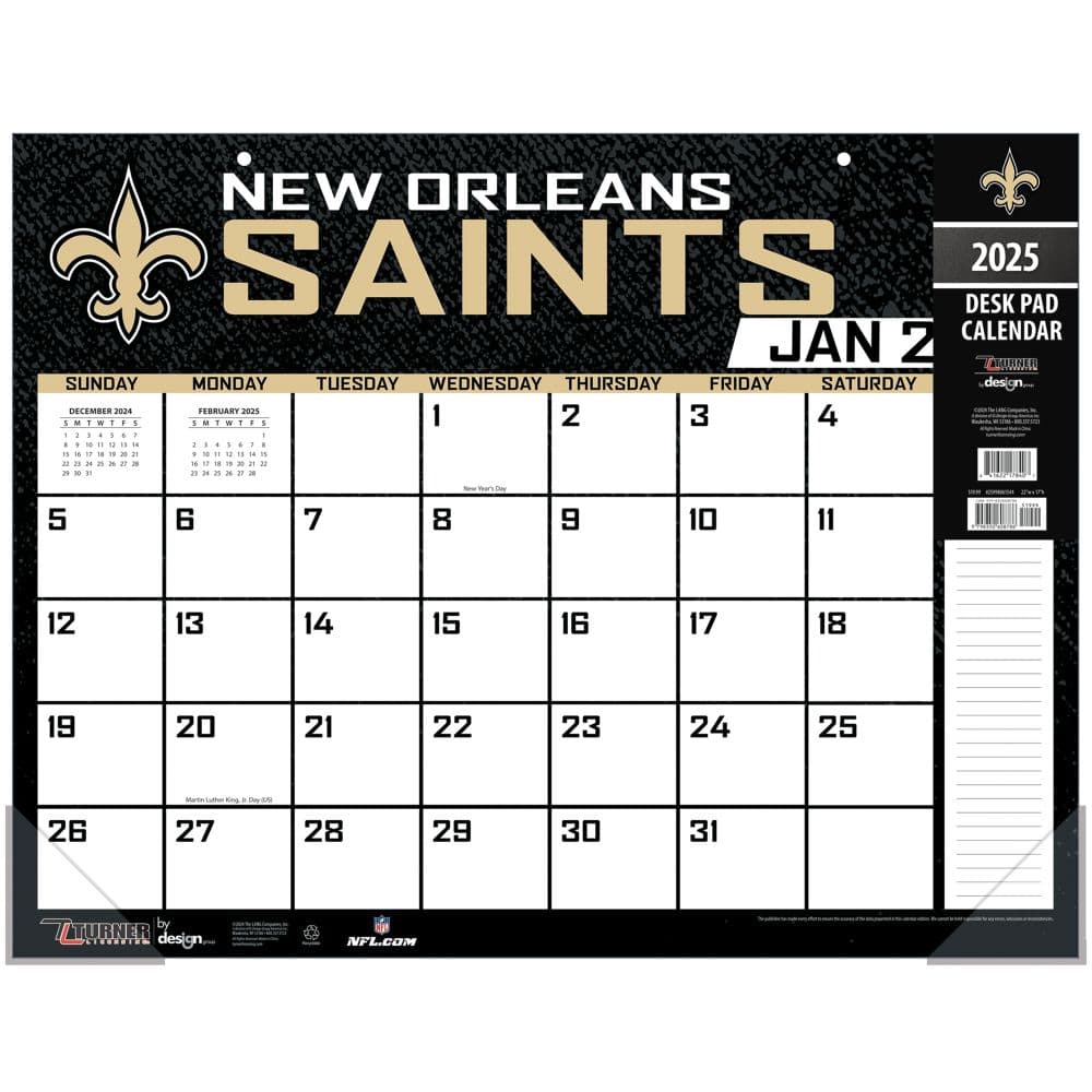 NFL New Orleans Saints 2025 Desk Pad Main Image