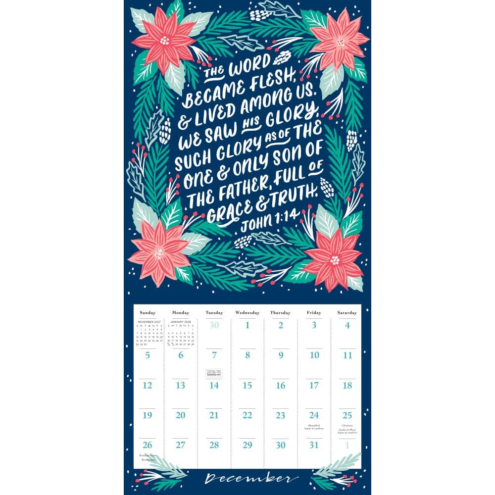 Illustrated Bible Verses 2027 Wall Calendar Third Alternate Image
