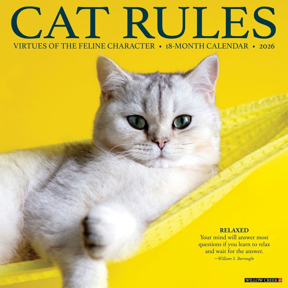 Cat Rules 2026 Wall Calendar Main Image