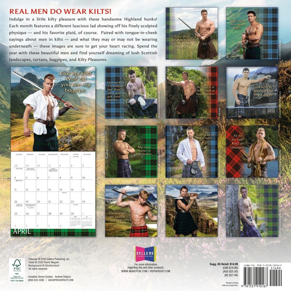Kilty Pleasures 2023 Wall Calendar Kilty Pleasures 2021 Wall Calendar - Calendars.com
