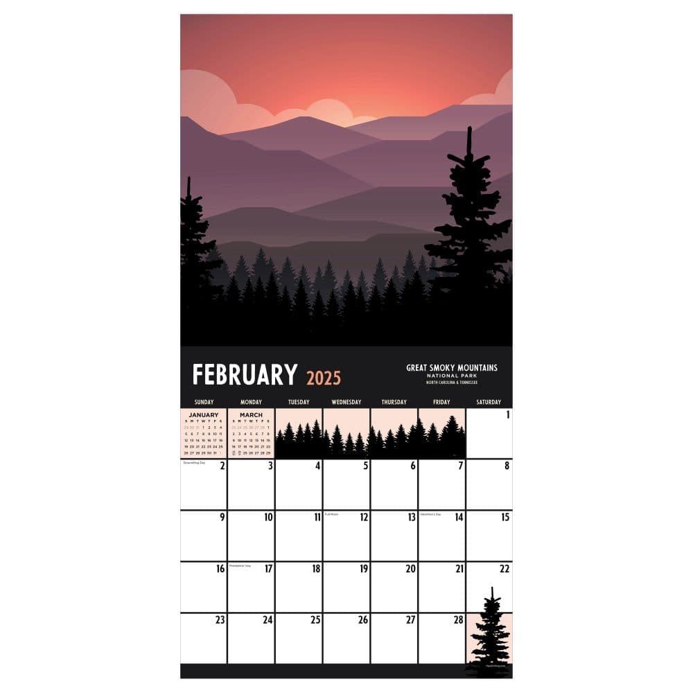 National Parks Art 2025 Wall Calendar Alt2