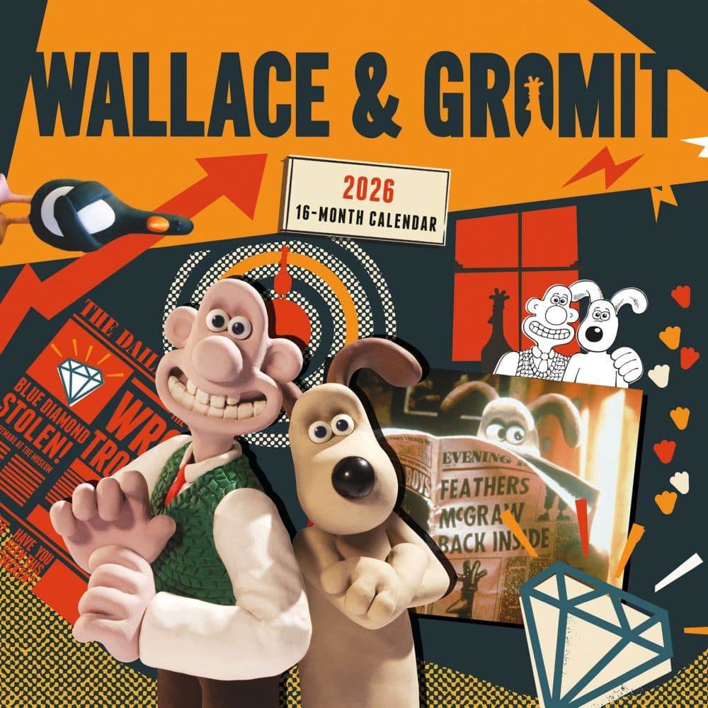 Wallace and Gromit 2026 Wall Calendar Main Image