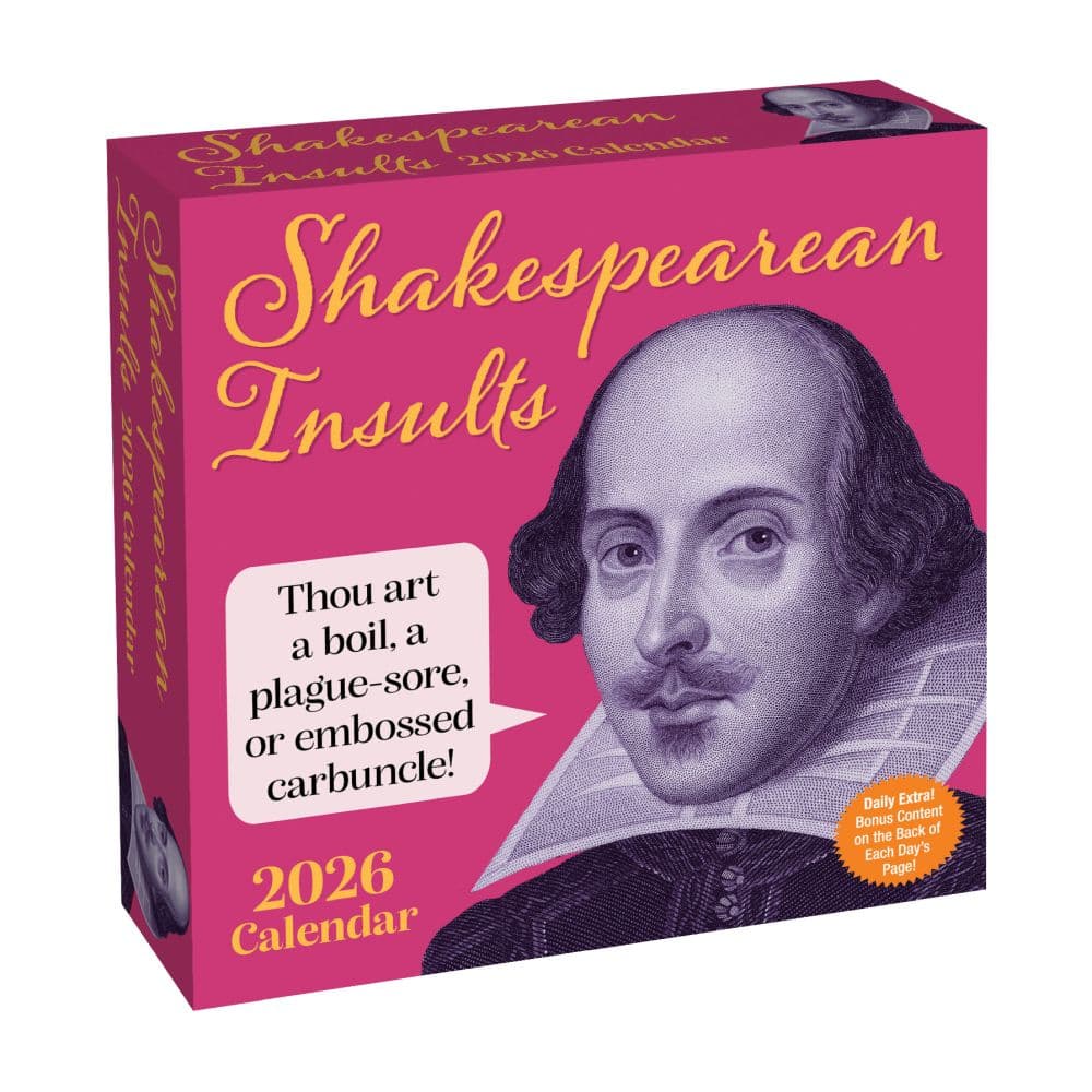 Shakespearean Insults 2026 Desk Calendar Main Image