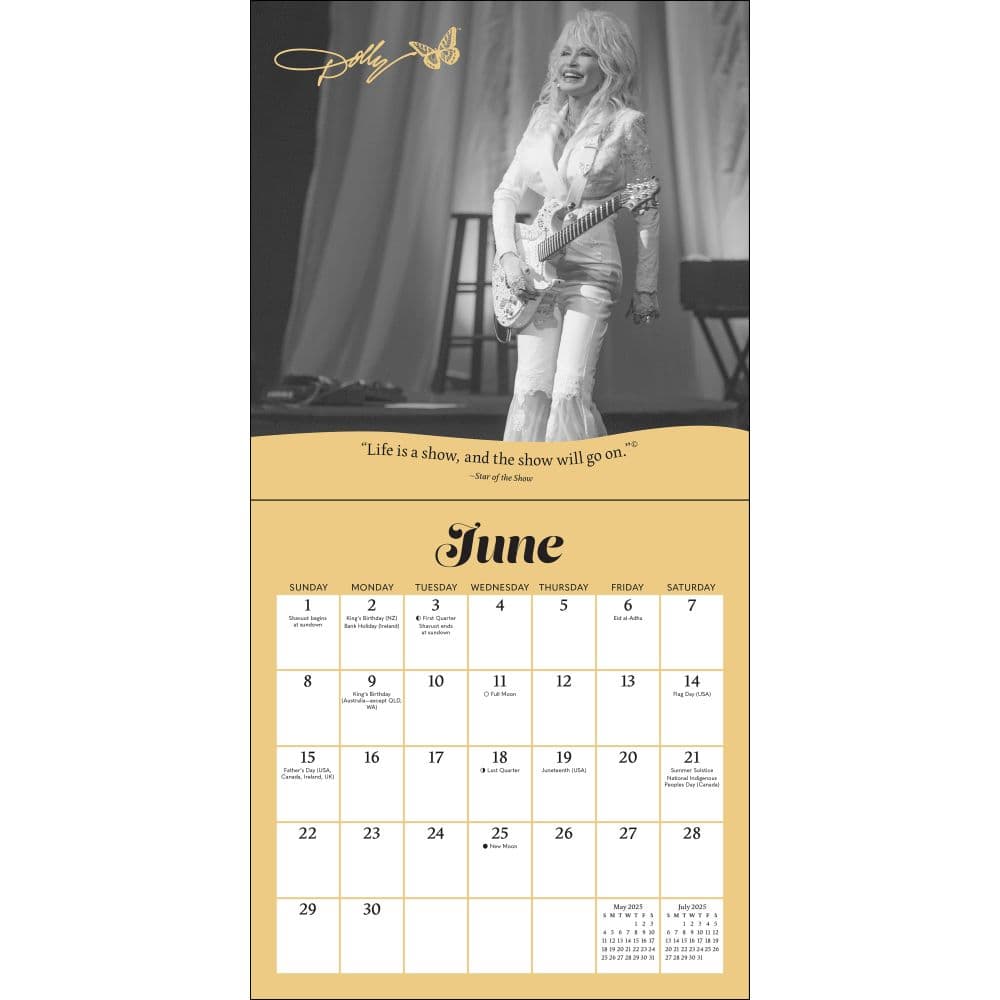 Dolly Parton 2025 Mini Wall Calendar Third Alternate Image