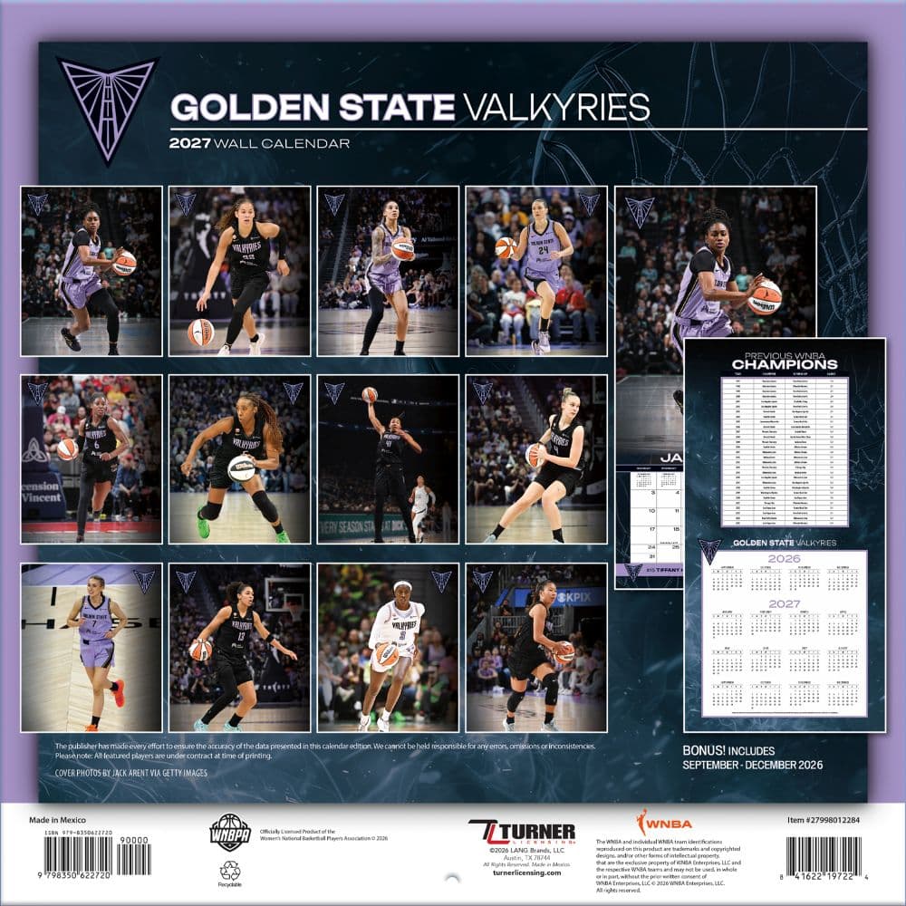 WNBA Golden State Valkyries 2027 Wall Calendar First Alternate Image