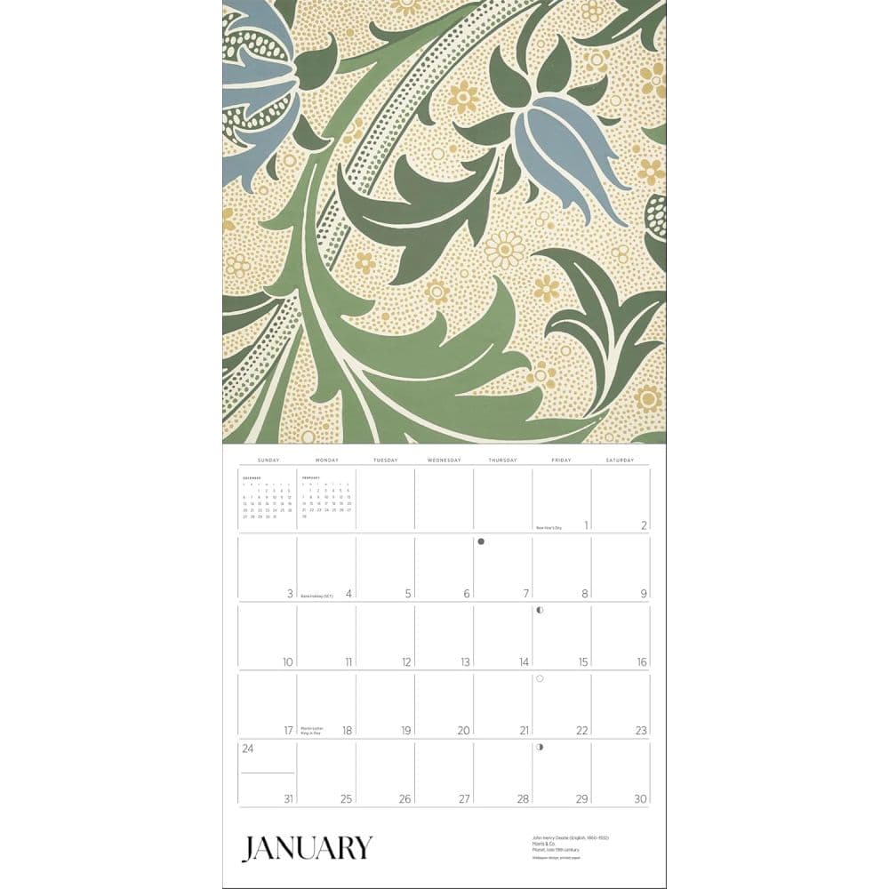 William Morris Arts and Crafts Design 2027 Wall Calendar Second Alternate Image