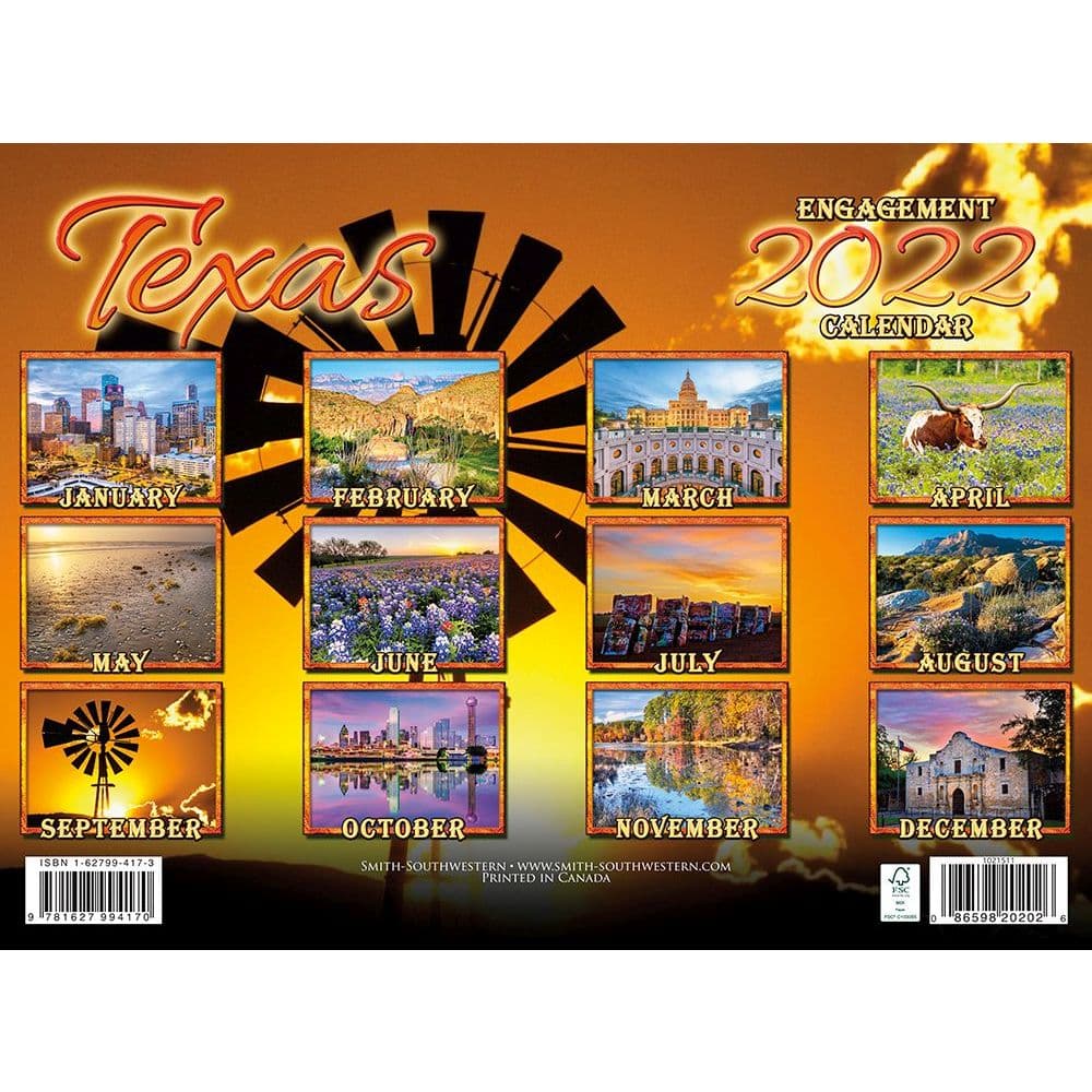 Texas 2022 Wall Calendar Calendars Com