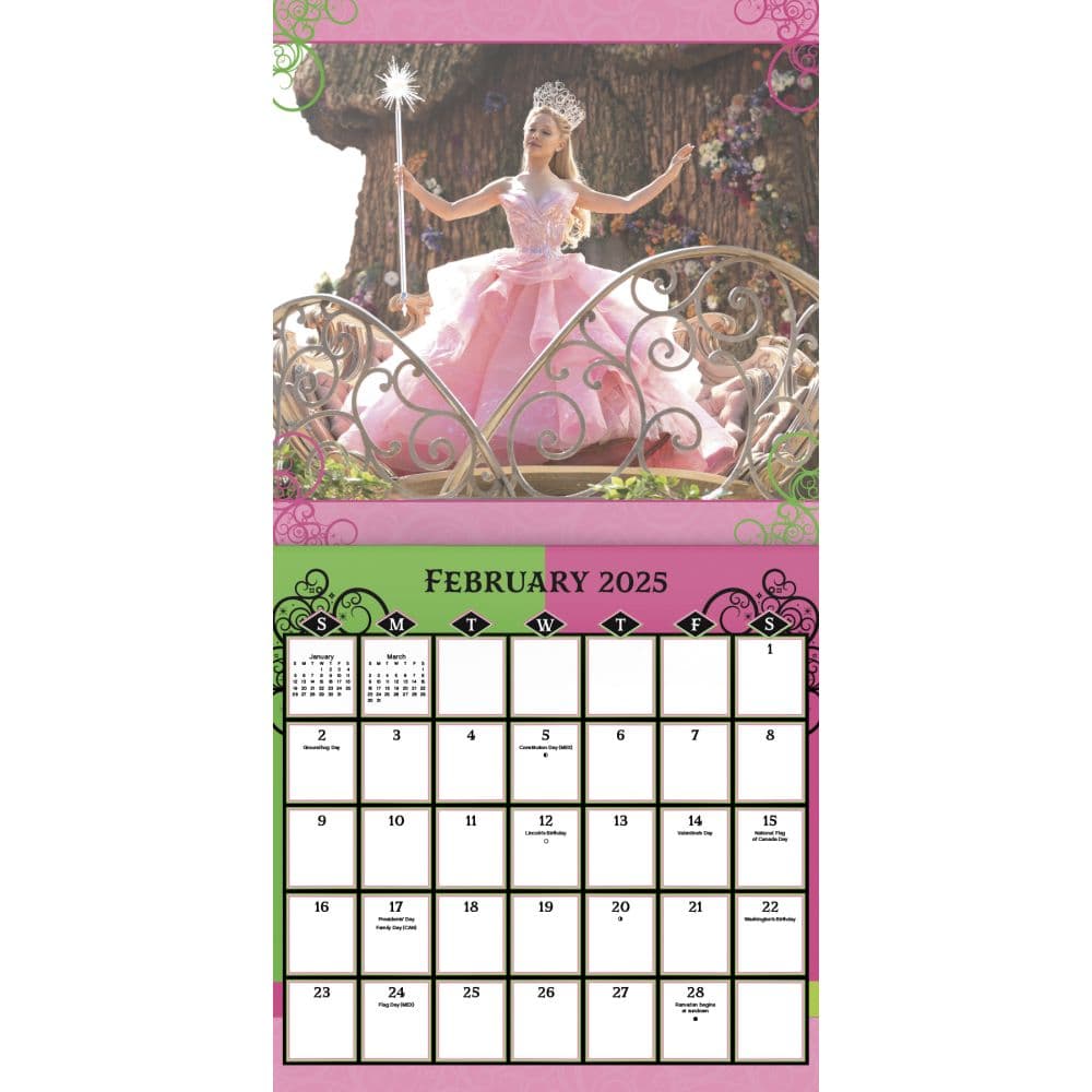 Wicked Movie Elphaba and Glinda 2025 Wall Calendar Alt2