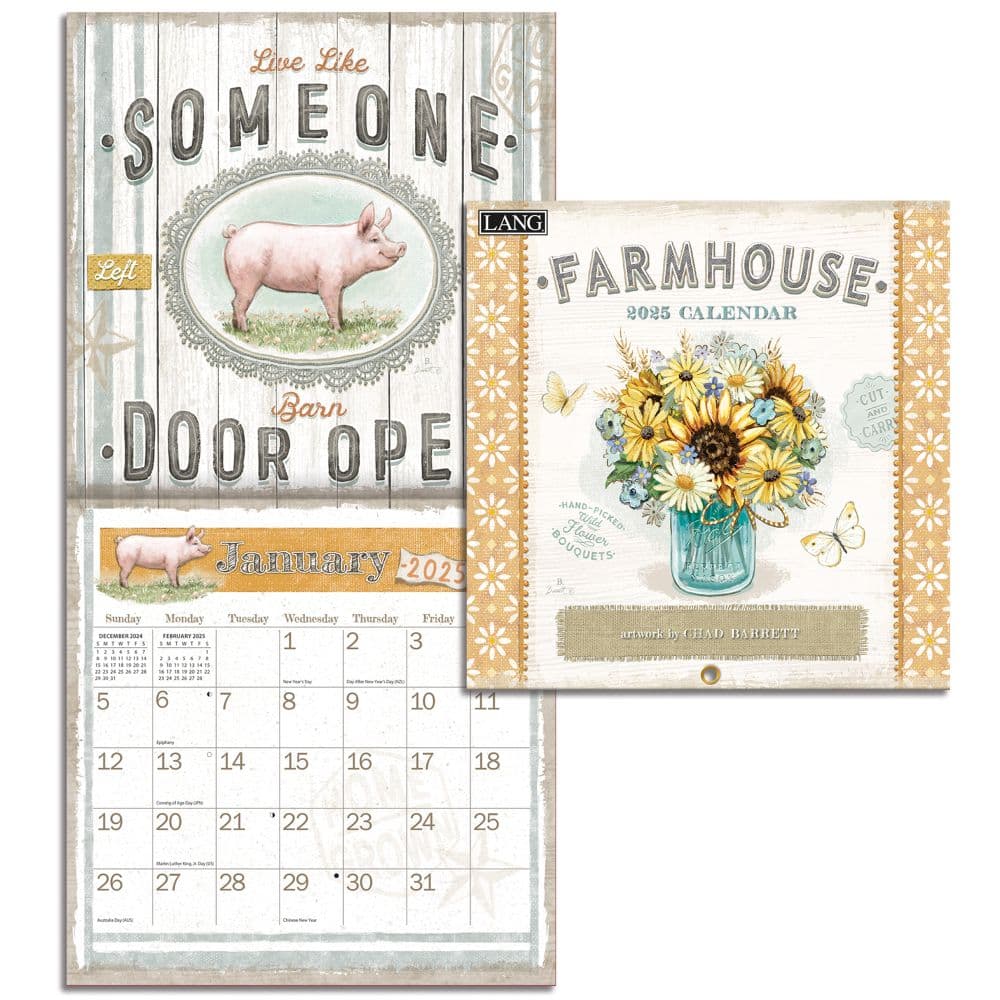 Farmhouse by Chad Barrett 2025 Mini Wall Calendar Third Alternate Image width="1000" height="1000"