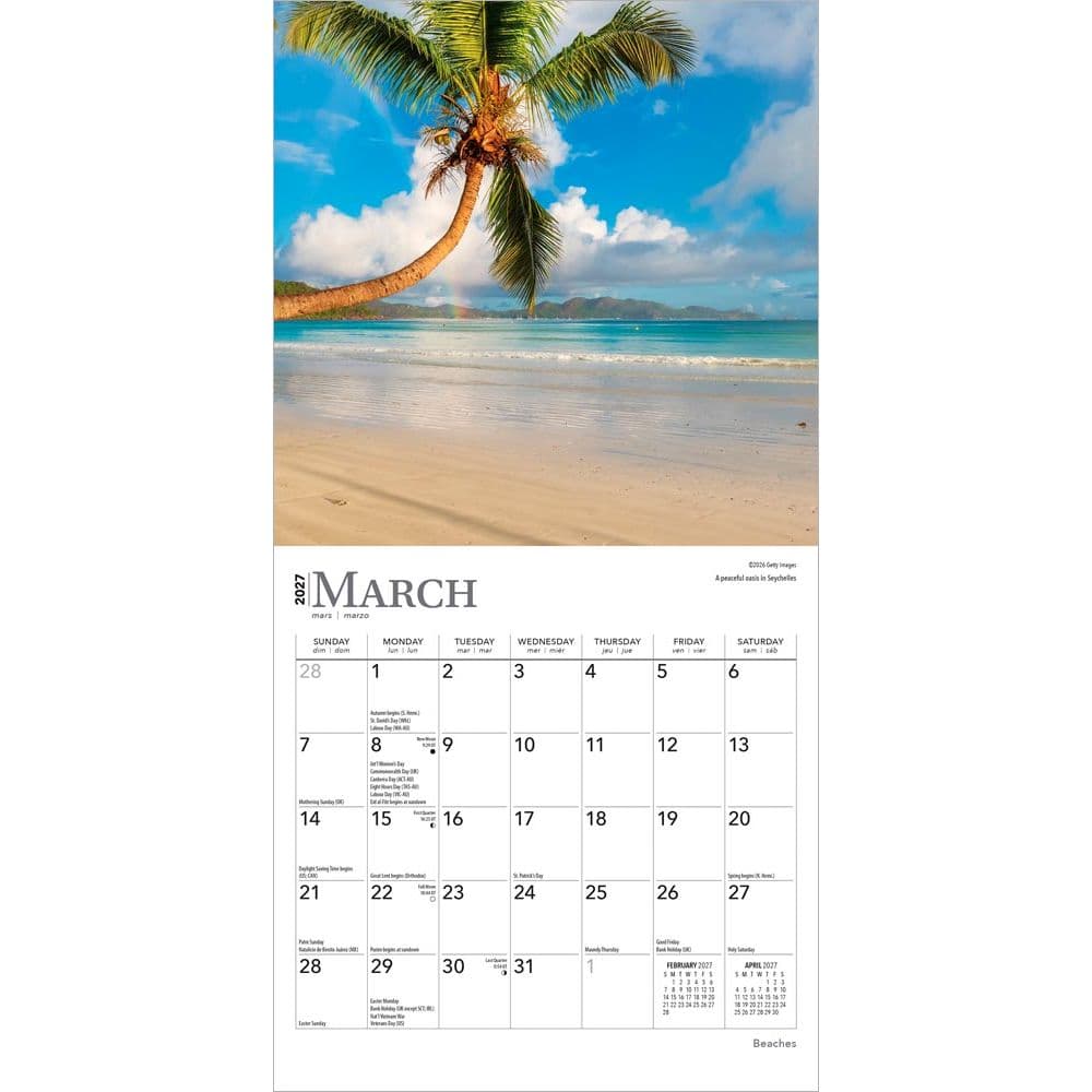 Beaches 2027 Mini Wall Calendar Second Alternate Image
