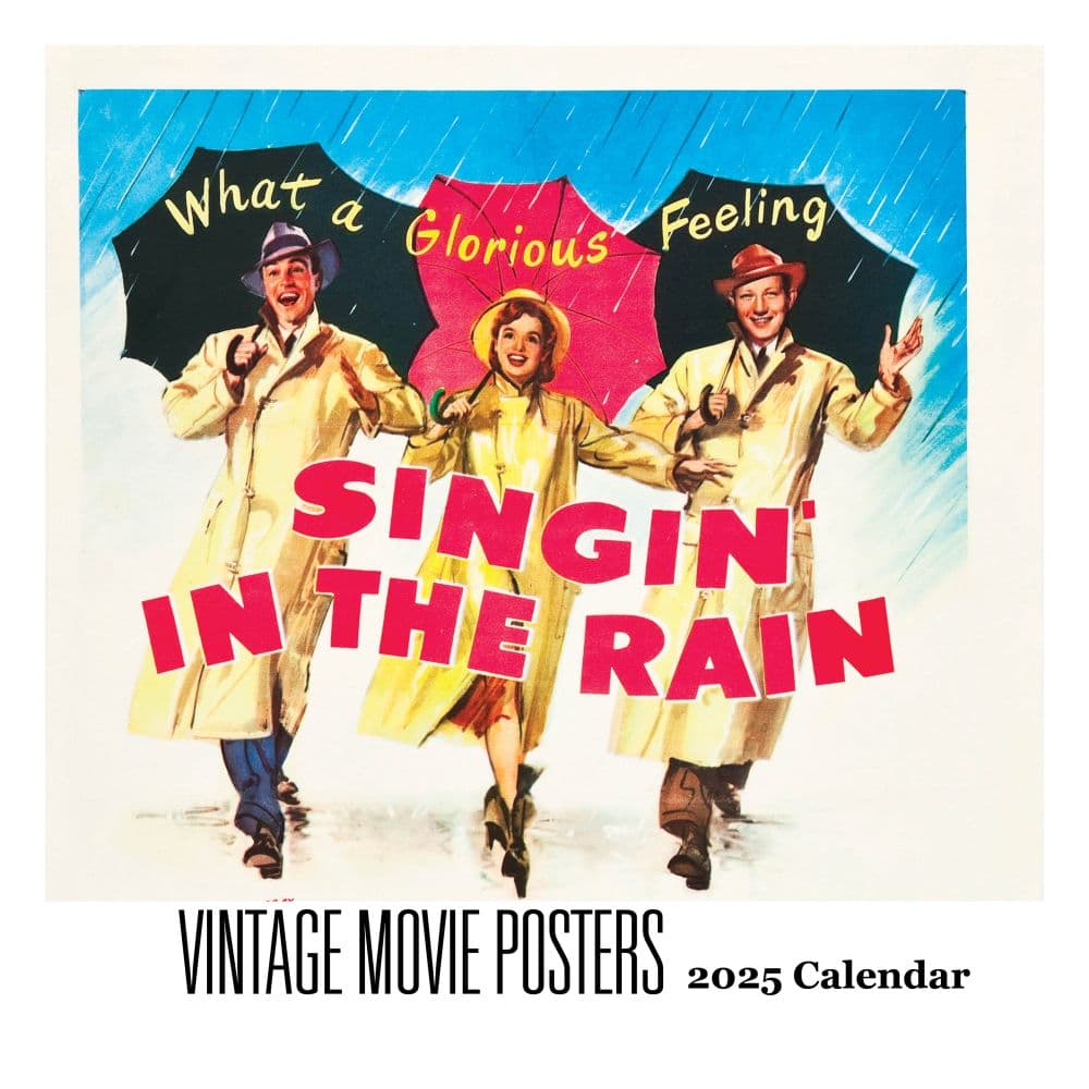 Vintage Movie Square Poster 2025 Wall Calendar