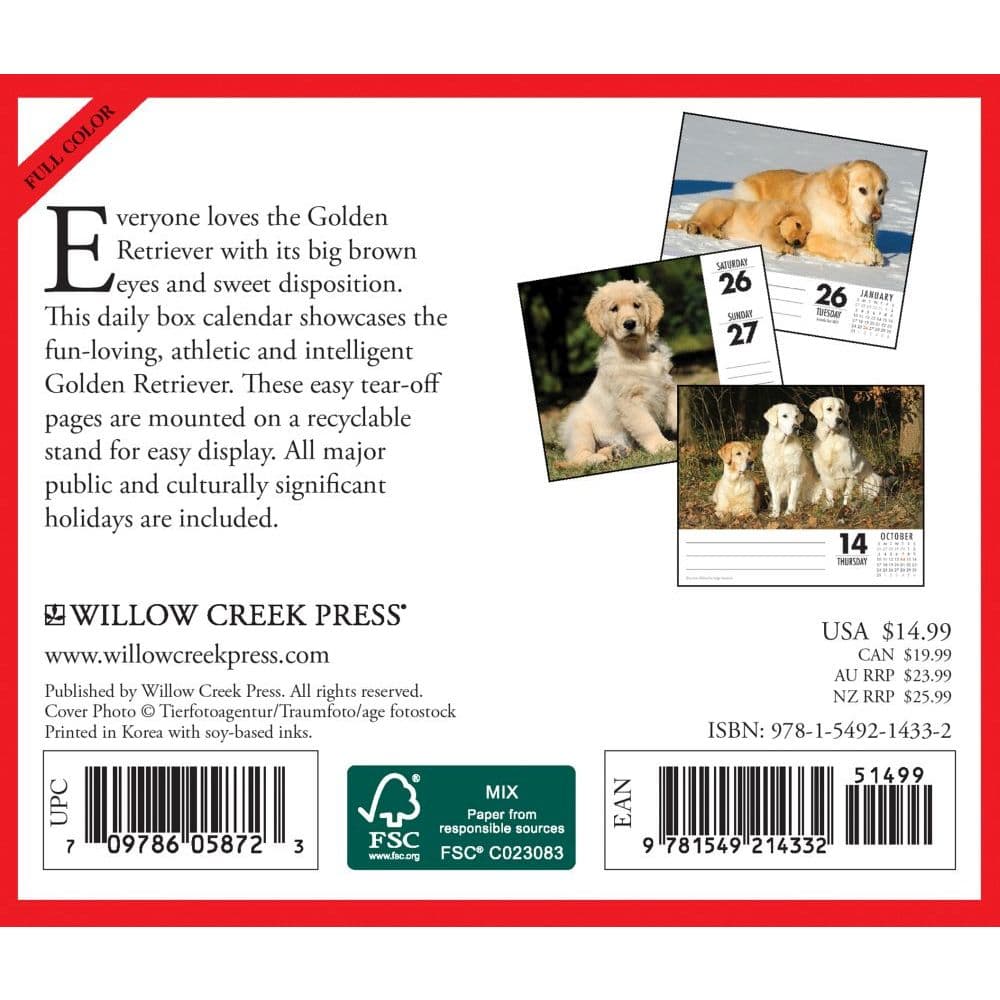 Just Goldens Desk Calendar Calendars Com