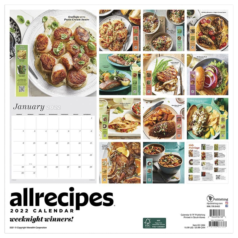 All Recipes Weeknight Winners 2022 Wall Calendar - Calendars.com