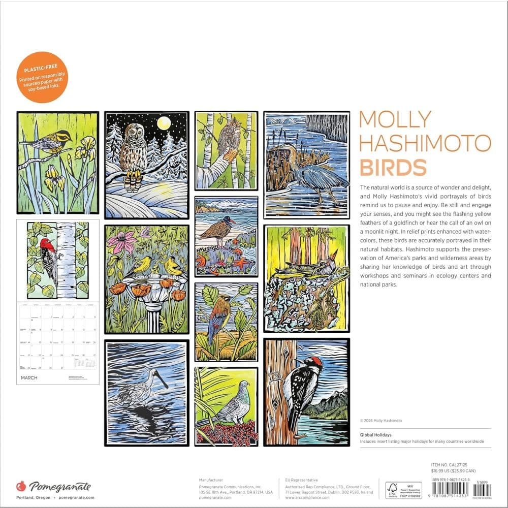 Birds 2027 Wall Calendar by Molly Hashimoto First Alternate
Image