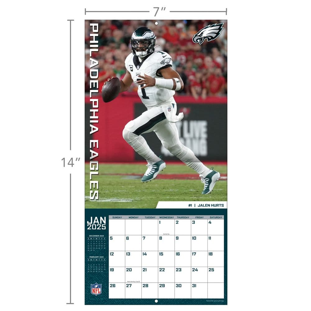 NFL Philadelphia Eagles 2025 Mini Wall Calendar Fifth Alternate Image