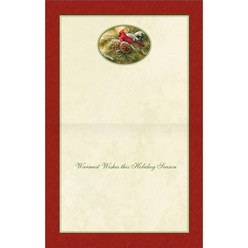December Sawn Cardinal Boxed Christmas Cards (18 pack) w/ Decorative Box by Rosemary Millette Alternate Image 1
