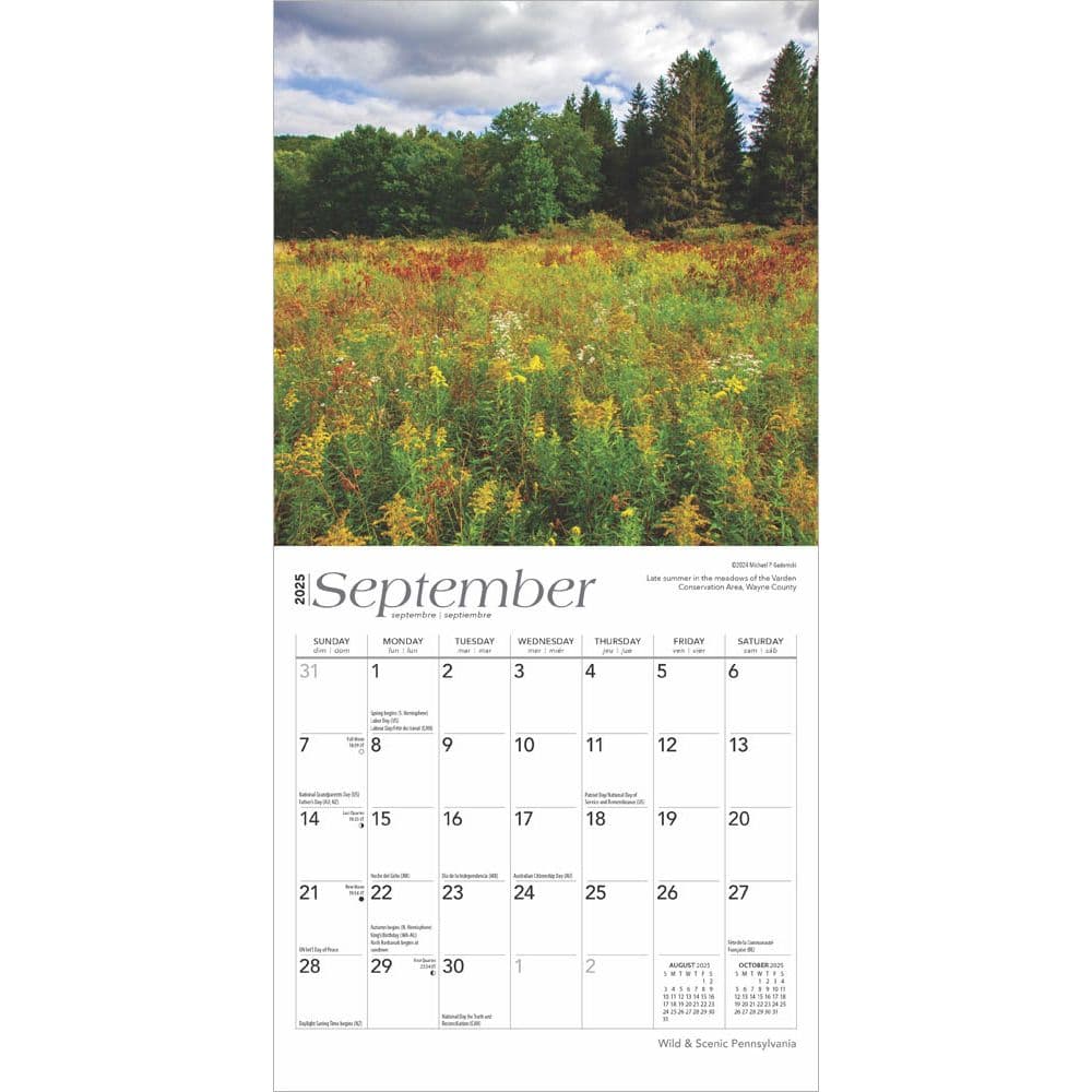 Pennsylvania 2025 Mini Wall Calendar Third Alternate Image