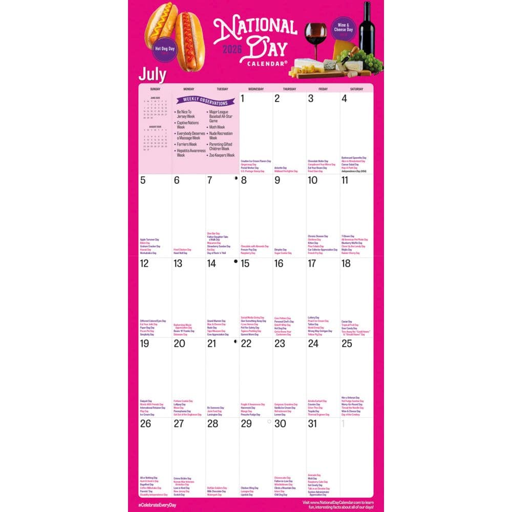 National Day 2026 Wall Calendar Third Alternate Image
